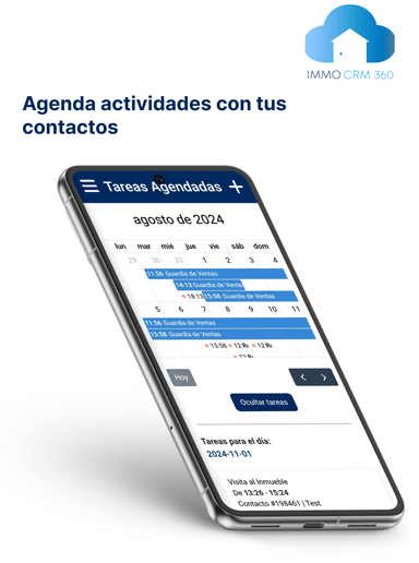 IMMOCRM 360 task calendar